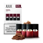 Juul Virginia Tobacco pods 5% 50mg nicotine delivering up to 200 puffs pack of 4