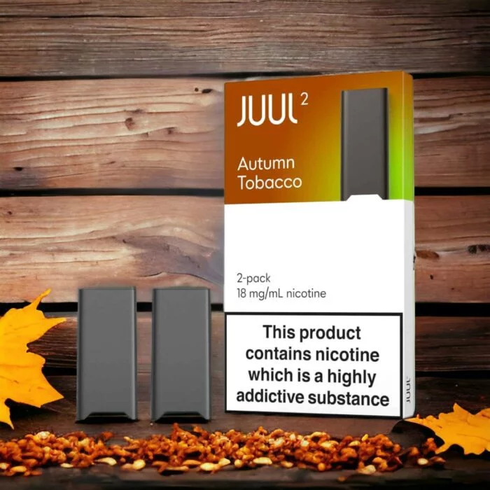Autumn Tobacco Juul2 Pods 18mg Nicotine (2 Pack) Autumn Tobacco Juul2 pods 18 mg nicotine pack of 2 for smooth tobacco flavor