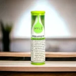 Green Apple Ice MYLÉ Drip disposable device with 2500 puffs and 2 percent nicotine strength, crisp green apple flavor with icy menthol finish