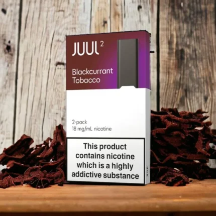 Juul 2 Blackcurrant Tobacco pods 18 mg nicotine pack of 2 for smooth tobacco and berry flavor