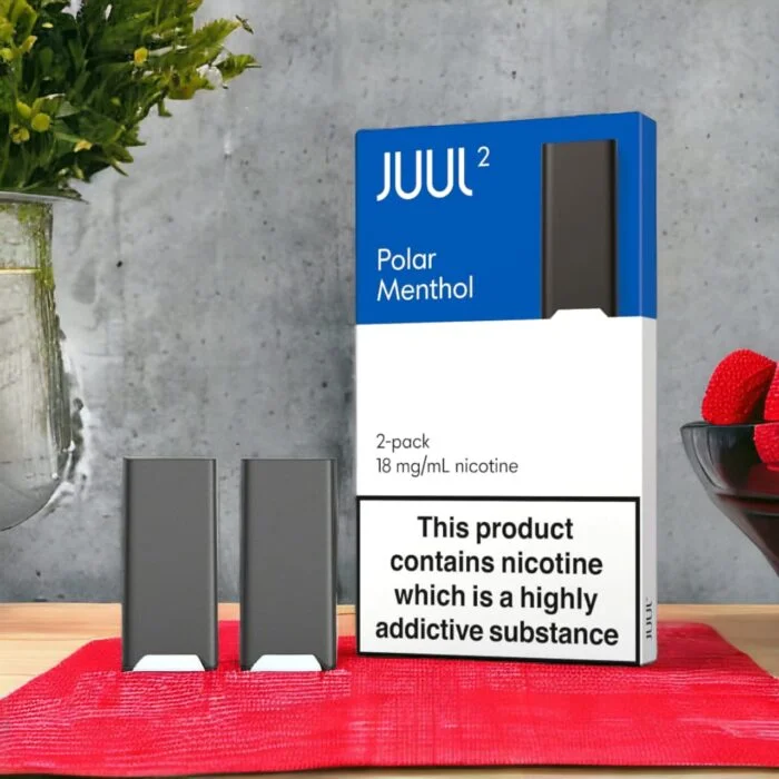 JUUL 2 Polar Menthol Pods 18mg/mL Nicotine (Pack of 2) JUUL 2 Polar Menthol pods 18 mg/mL nicotine pack of 2 for smooth and cooling menthol flavor