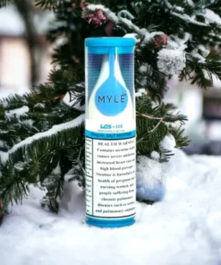 MYLÉ Drip Los Ice disposable device with 2500 puffs and 2 percent nicotine strength, fruity flavor with icy menthol cooling effect