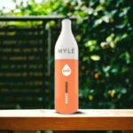 MYLÉ Drip Sweet Mango disposable device with 2500 puffs and 2 percent nicotine strength, juicy and sweet mango flavor
