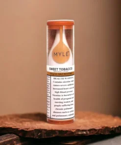 MYLÉ Drip Sweet Tobacco disposable device with 2500 puffs and 2 percent nicotine strength, rich and smooth tobacco flavor with sweet undertones