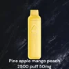 MYLE Meta Bar Pineapple Mango Peach disposable vape with 2500 puffs and 50mg nicotine strength, tropical fruit blend of pineapple, mango, and peach