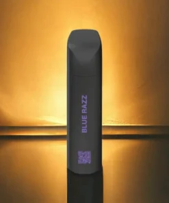 MYLÉ Micro Bar Blue Razz disposable device with 1500 puffs and 2 percent nicotine strength, sweet and tangy blue raspberry flavor