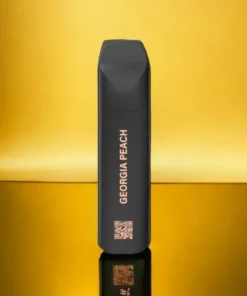 MYLÉ Micro Bar Georgia Peach disposable device with 1500 puffs and 2 percent nicotine strength, sweet and juicy peach flavor