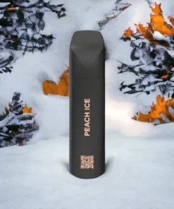 MYLÉ Micro Bar Peach Ice disposable device with 1500 puffs and 2 percent nicotine strength, sweet peach flavor with icy menthol