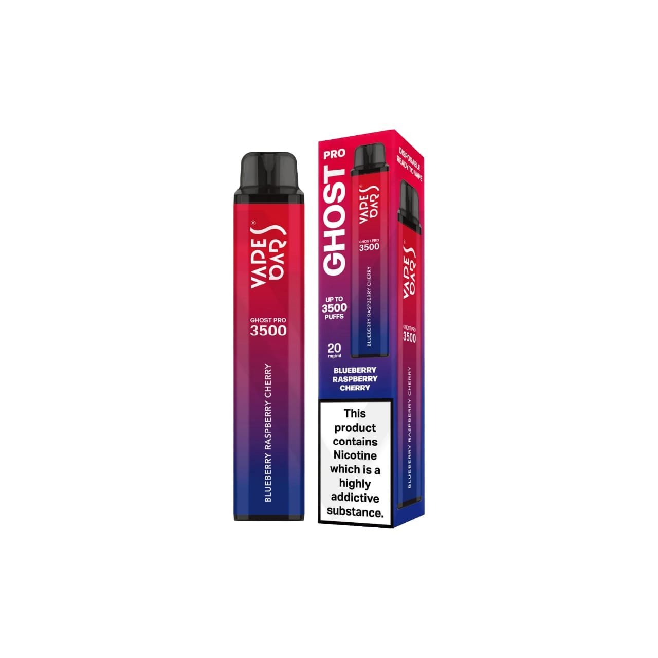 Blueberry Raspberry Cherry 20mg 3500 Puffs by Vapes Bars Ghost Pro Blueberry Raspberry Cherry