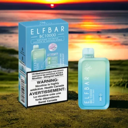 ELFBAR Blueberry Mint BC disposable vape 10000 puffs with refreshing blueberry and mint flavor