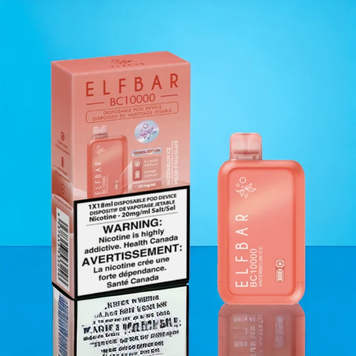 ELFBAR Watermelon Ice BC 10000 Puffs 50mg ELFBAR Watermelon Ice BC disposable vape 10000 puffs with 50mg nicotine and watermelon ice flavor