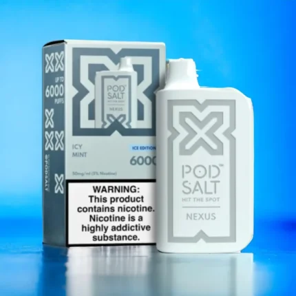 Nexus Icy Mint disposable vape 6000 puffs with 2% nicotine and cool icy mint flavor