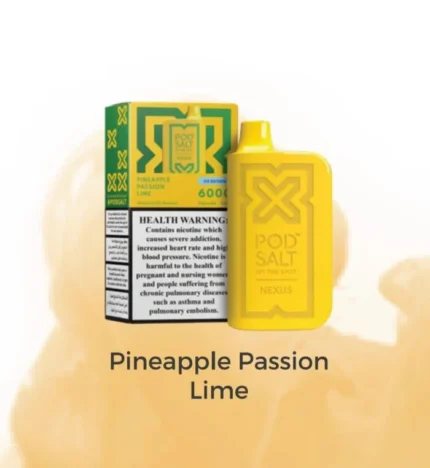 Nexus Pineapple Passion Lime disposable vape 6000 puffs with 2% nicotine and pineapple passion lime flavor