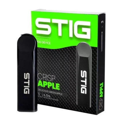 STIG Disposable Crisp Apple VGOD pod with 18 mg nicotine and crisp apple flavor