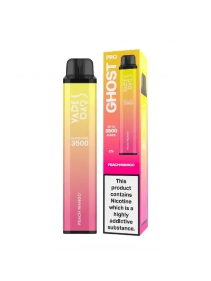 Vapes Bars Ghost Pro Peach Mango disposable vape 20 mg nicotine with 3500 puffs for fruity flavor
