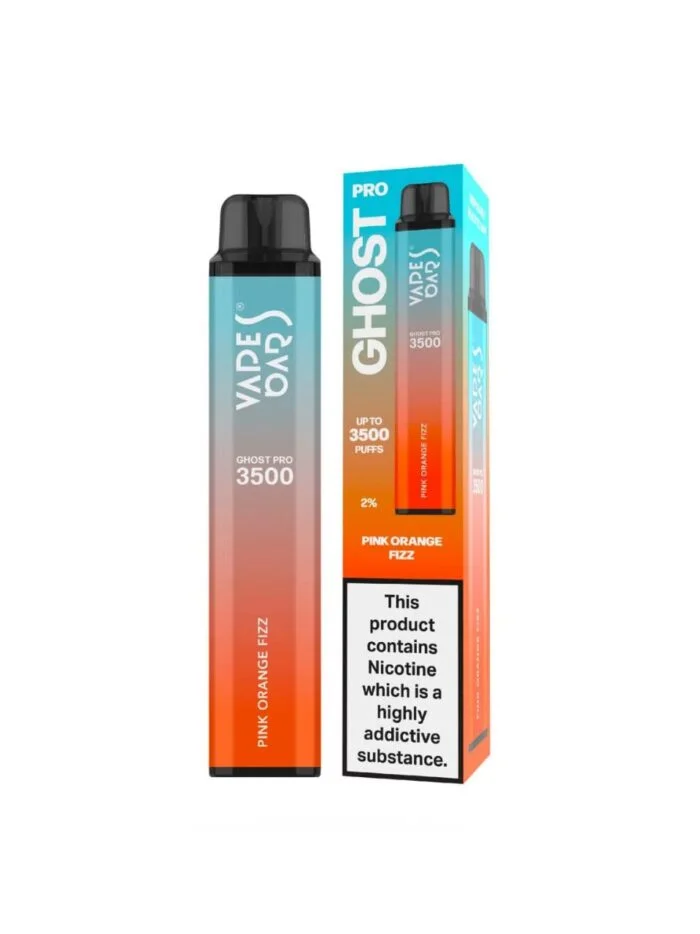 Vapes Bars Ghost Pro Pink Orange Fizz 20mg Nicotine – 3500 Puffs Vapes Bars Ghost Pro Pink Orange Fizz disposable vape 20 mg nicotine with 3500 puffs for fruity citrus flavor
