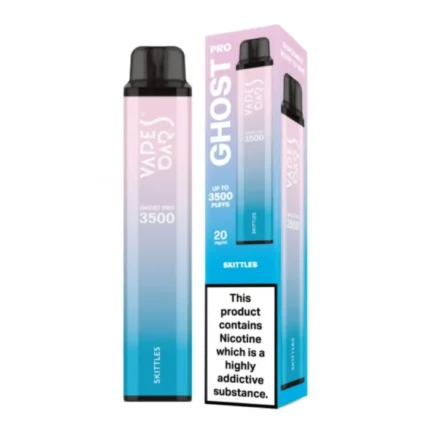 Vapes Bars Ghost Pro Skittles disposable vape 20 mg nicotine with 3500 puffs for sweet and fruity candy flavor