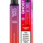 Vapes Bars Ghost Pro Strawberry Grape disposable vape 20 mg nicotine with 3500 puffs for sweet and fruity flavor