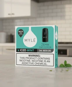 Myle V5 Iced Mint Fruit Meta Pods pack of two (2) disposable magnetic