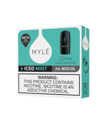 Myle V5 Iced Mint Fruit Meta Pods pack of two (2) disposable magnetic