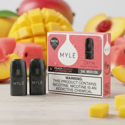 Myle V5 Peach Mango Watermelon Meta Pods pack of two (2) disposable magnetic