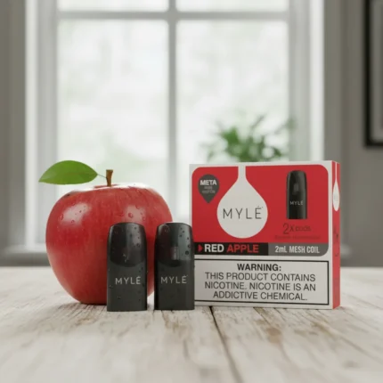 Myle V5 Red Apple Meta Pods pack of two (2) disposable magnetic