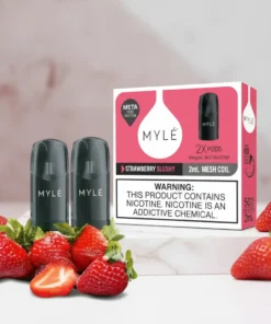 Myle V5 Strawberry Slushy Meta Pods pack of two (2) disposable magnetic