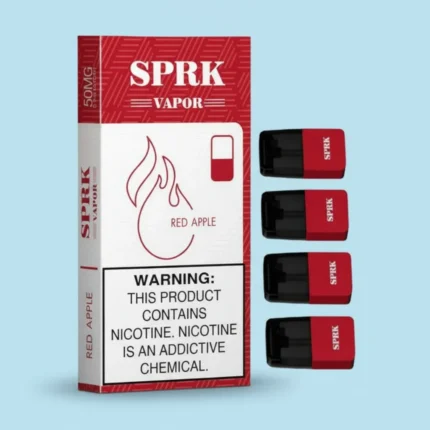 SPRK VAPOR Red Apple Pod Pre filled Disposable (Pack of 4)