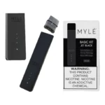 Myle V4 Jet Black disposable pod device with sleek black design and smooth vaping experience