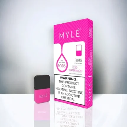 Myle V4 Watermelon Ice disposable pod with refreshing watermelon flavor and icy menthol cooling effect, smooth vaping experience