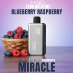 Blueberry Raspberry HQD Miracle 8000 Puffs Zero Nicotine