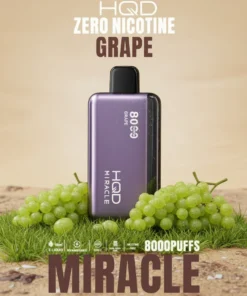 Grape HQD Miracle 8000 Puffs Zero Nicotine