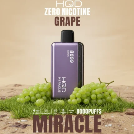 Grape HQD Miracle 8000 Puffs Zero Nicotine