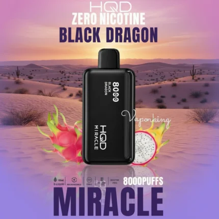 HQD Miracle Black Dragon 8000 Puffs Zero Nicotine (0%) Disposable