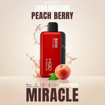 Peach Berry HQD Miracle 8000 Puffs Zero Nicotine