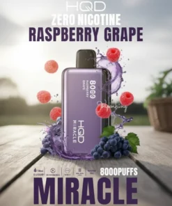 Raspberry Grape HQD Miracle 8000 Puffs Zero Nicotine