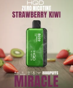 Strawberry Kiwi HQD Miracle 8000 Puffs Zero Nicotine (0%) Disposable