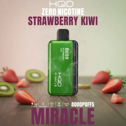 Strawberry Kiwi HQD Miracle 8000 Puffs Zero Nicotine (0%) Disposable