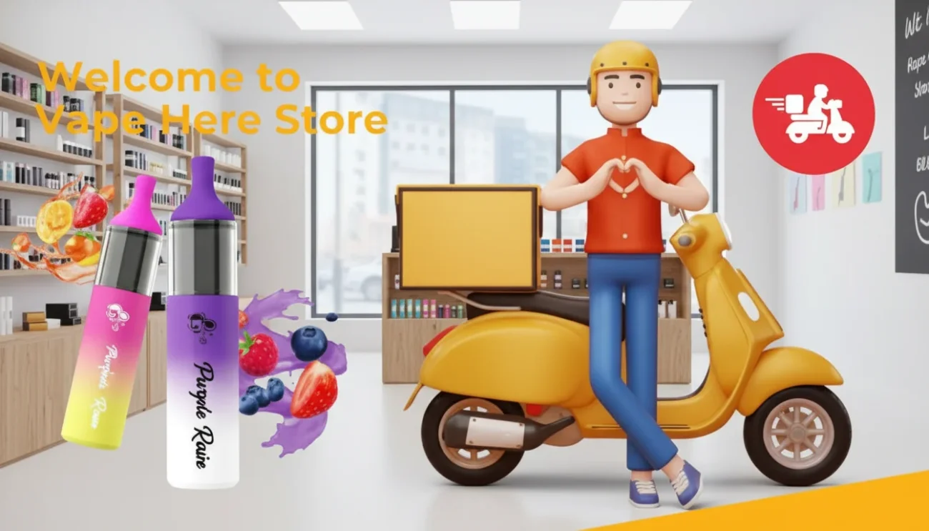 Is Vaping Legal in UAE? Complete 2025 Guide 6 Delivery rider with vape package