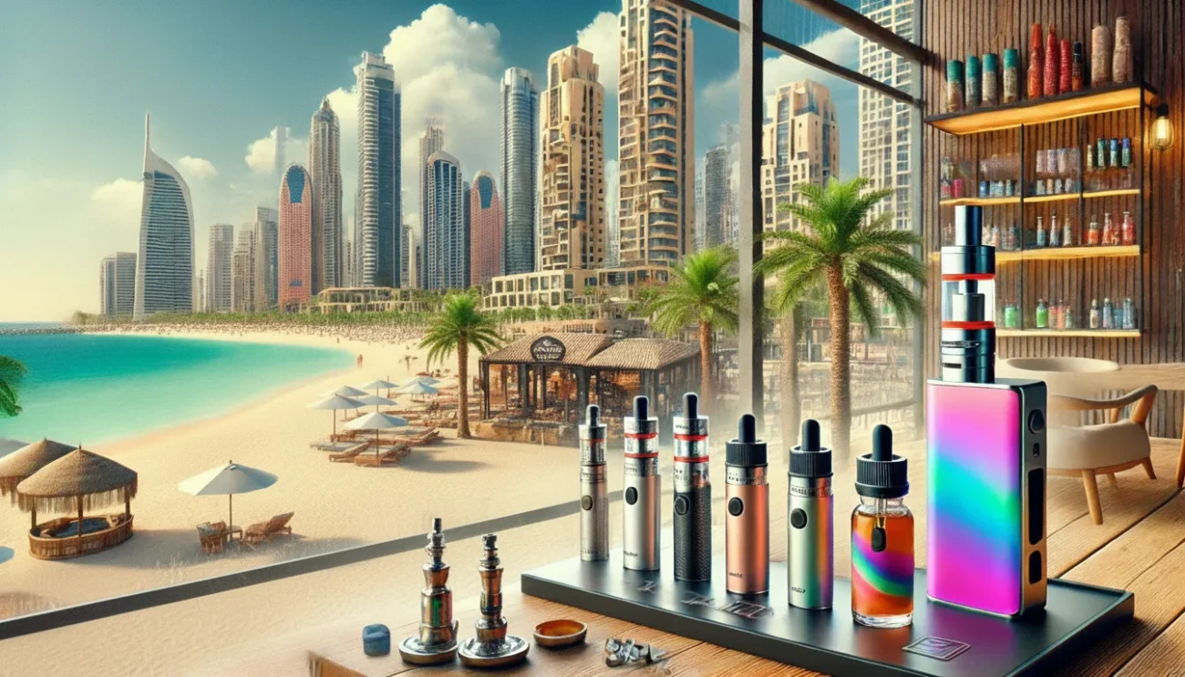 Is Vaping Legal in UAE? Complete 2025 Guide 2 Dubai skyline with vape device lifestyle shot