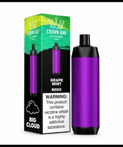 Grape Mint Al Fakher Crown Bar 8000 Puffs Disposable Vape