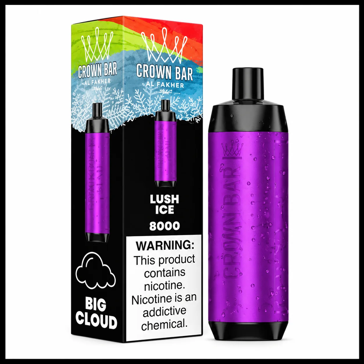 Lush Ice Al Fakher Crown Bar 8000 Puffs Disposable Vape 1 Lush Ice Al Fakher Crown Bar 8000 Puffs Disposable Vape