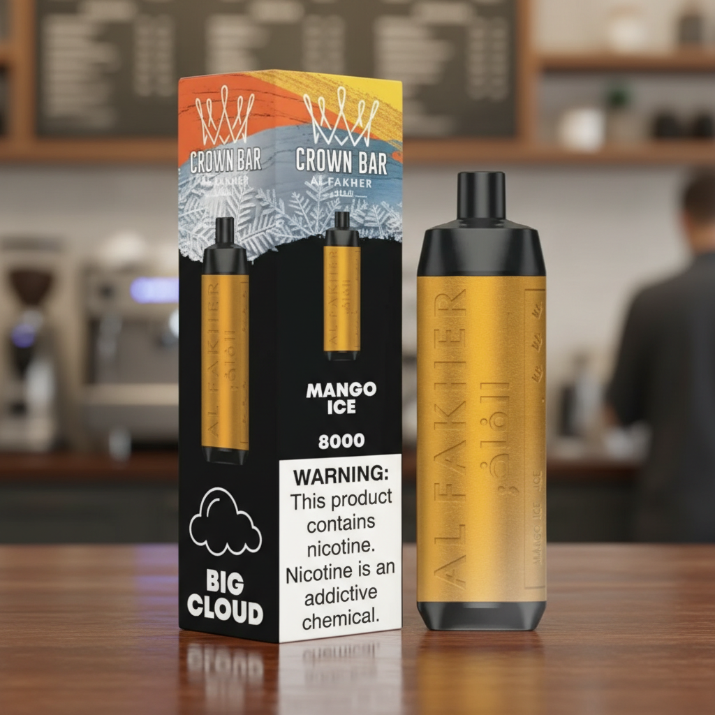 Mango-Ice-Al-Fakher-Crown-Bar-8000-Puffs-Disposable-Vape Mango Ice Al Fakher Crown Bar 8000 Puffs Disposable Vape