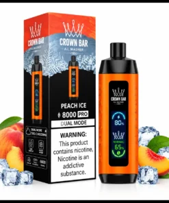Peach Ice Al Fakher Crown Bar 8000 Puffs Disposable Vape