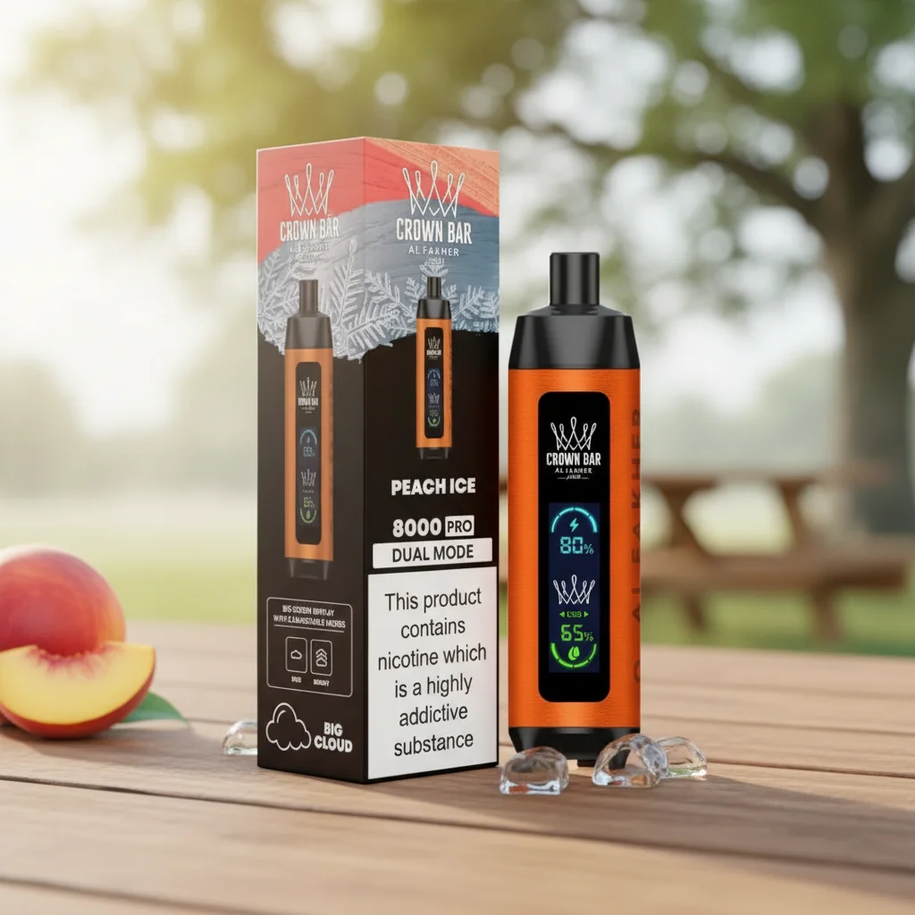 Peach Ice Al Fakher Crown Bar 8000 Puffs Disposable Vape Peach Ice Al Fakher Crown Bar 8000 Puffs Disposable Vape