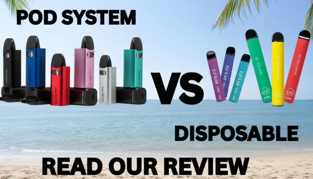 Is Vaping Legal in UAE? Complete 2025 Guide 4 Product flatlay showing disposable vapes and pod systems