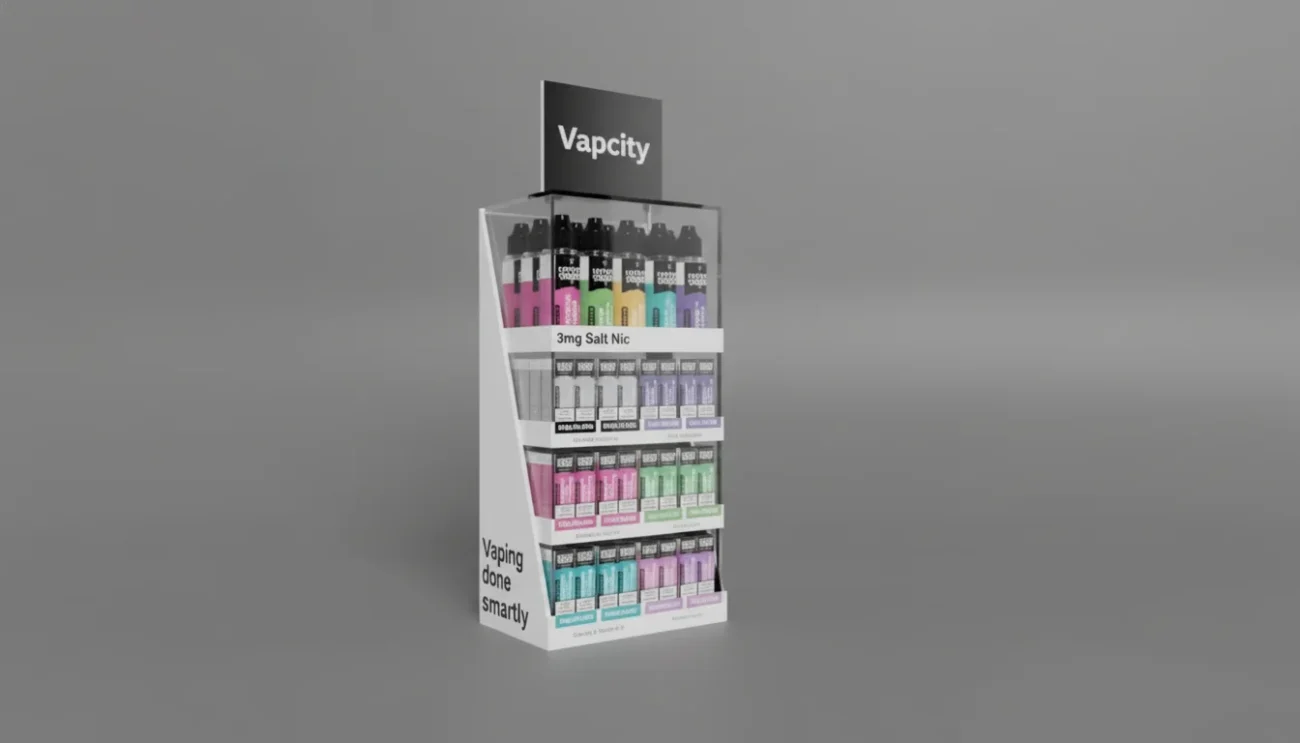 Vapcity product shelf or product lineup