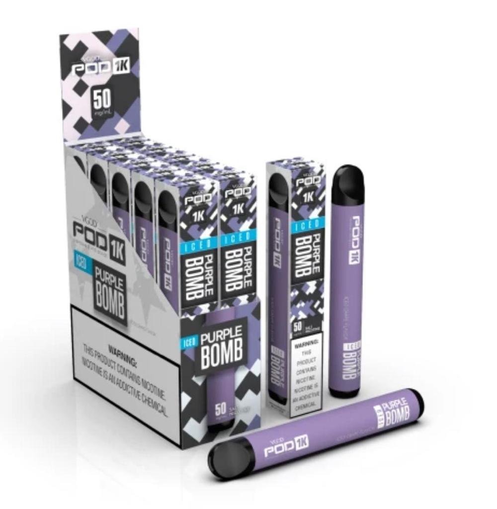 VGOD Pod - Purple Bomb Disposable Device 50mg -1500 Puffs 1 VGOD Pod - Purple Bomb Disposable Device 50mg -1500 Puffs
