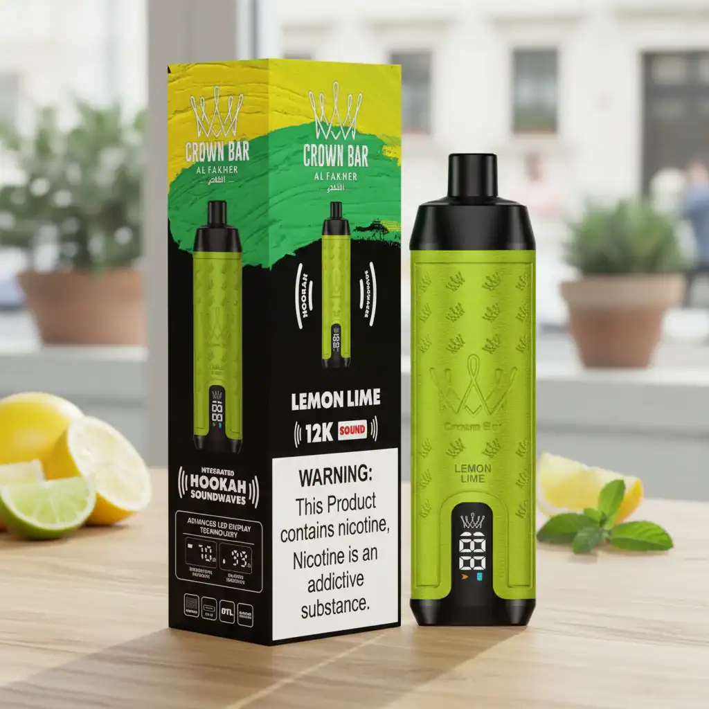 Crown Bar Al Fakher 12000 Puffs – Lemon Lime Disposable Vape 1 Crown Bar Al Fakher 12000 Puffs – Lemon Lime Disposable Vape
