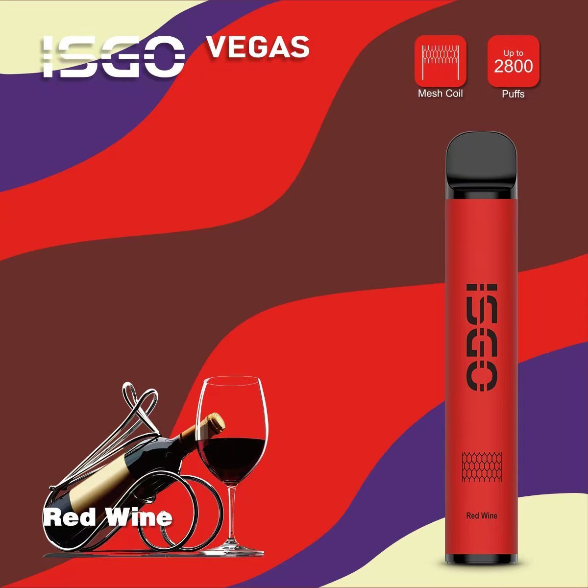 ISGO Vegas Red Wine Disposable Vape 2800 Puffs 1 ISGO Vegas Red Wine Disposable Vape 2800 Puffs